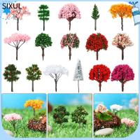 SIXUL 5pcs 4cm โมเดลรถไฟ ของเล่นสำหรับเด็ก ตกแต่งรถไฟ ต้นไม้ดอกไม้จิ๋ว อุปกรณ์ตกแต่งภูมิทัศน์ ต้นไม้ประดิษฐ์ทิวทัศน์