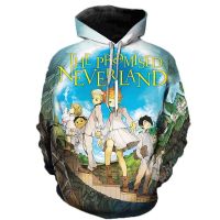 Sudadera con capucha 3D The Promised Neverland para hombre y mujer, suéter informal Harajuku, moda