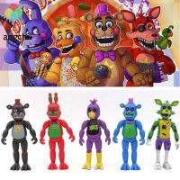 ANGCHI FNAF ข้อต่อที่สามารถเคลื่อนย้ายได้ฝันร้ายบอนนี่ตกแต่งรถฟิกเกอร์ของเล่น Chica โมเดลห้าคืนที่โมเดลฟิกเกอร์ตุ๊กตาขยับแขนขาได้ของเฟรดดี้