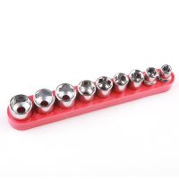 9pcs 1/4 inch Drive 5 13mm Hex Bit Metric Socket Wrench Head Set Sleeve Wrench Adapter Auto Repair Hand Tool Nut Removal