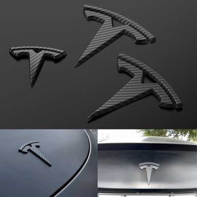 Logo Stikers For Tesla Model Y Model 3 3Pcs Front Rear Trunk Styling Logo Emblem Matte Black Paste Car Accessories Auto Tools