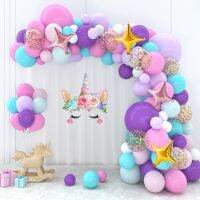 【LZ】♞✜┇  Colorido arco-íris Balões Garland Arch Kit casamento Unicórnio Birthday Party Decor Kids Baby Shower Látex Balões