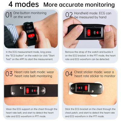 SACOSDING IP68การตรวจสอบระดับน้ำตาลในเลือดนาฬิกาอัจฉริยะเพื่อสุขภาพ ECG + PPG การวัดความดันโลหิตนาฬิกาอัจฉริยะเพื่อสุขภาพกีฬากันน้ำ