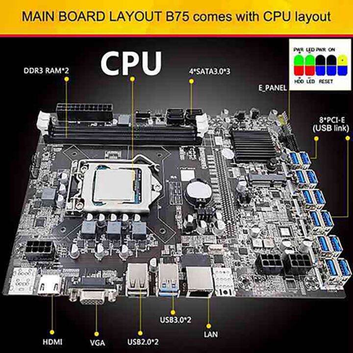 b75-12-usb3-0-btc-mining-motherboard-cpu-fan-4g-ddr3-ram-120g-msata-ssd-thermal-grease-switch-cable-lga1155-ddr3-sata3-0