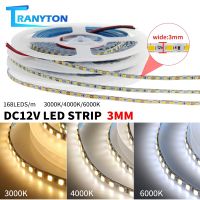 {ItalyNest shop}แถบไฟ LED DC12V ยืดหยุ่น3000K 4000K 6000K สำหรับตกแต่งห้องโรงแรมนิทรรศการ,ความกว้างอัพเกรด3มม. 5ม./ม้วนแถบไฟ LED ความหนาแน่นสูง2025 168 Les/ M