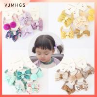 VJMHGS 10pcs เด็ก อุปกรณ์เสริม ตุ๊กตาลูกเล็ก ผ้าโพกศีรษะดอกไม้หมากฝรั่ง โบว์ผูกผม เชือกผม ยางรัดผม