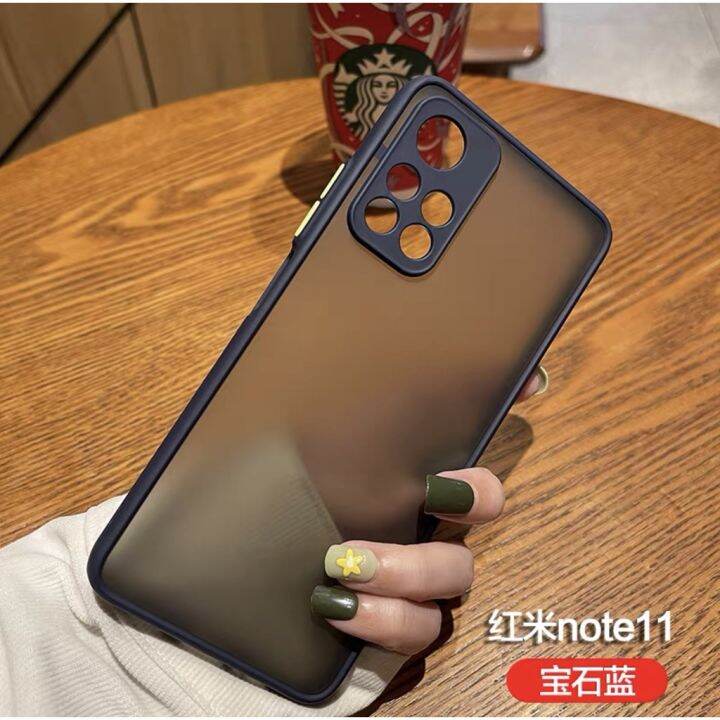ส่งจากไทย-case-xiaomi-redmi-note11-4g-เคสกันกระแทก-เคสปุ่มสีผิวด้าน-กันรอยกล้อง-ขอบนิ่มหลังแข็ง-เคสเสี่ยวมี่เรดมีnote11