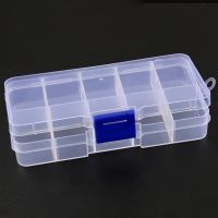 【LZ】☇♦  Caixa de plástico para guardar joias 12.7x6.5cm compartimento ajustável brincos contas recipiente de joias caixa retangular transparente