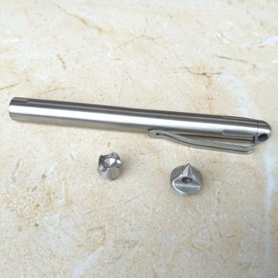 ปากกาป้องกันตัวเองปากกาสแตนเลสเครื่องมือที่ทุบกระจกฉุกเฉินกลางแจ้ง3หัวโจมตีถอดเปลี่ยนได้