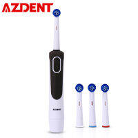 AZDENT AZ-2โปรแปรงสีฟันไฟฟ้าแบบหมุนชนิดแบตเตอรี่ไม่มีแปรงสีฟันแบบชาร์จผู้ใหญ่1เซ็ต4หัวฟันกันน้ำสะอาด