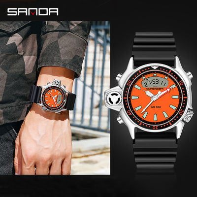 HotSANDA ใหม่แฟชั่นกีฬาผู้ชายนาฬิกาสไตล์ลำลองนาฬิกาผู้ชายทหารนาฬิกาข้อมือควอตซ์ Diver Man นาฬิกา Relogio Masculino 3008