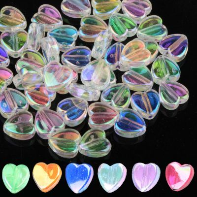 200pcs Crystal Colored Heart Acrylic Spacer Beads for Jewelry Making Diy Beaded celet Home Wedding Decor Accessories 8x4mm
