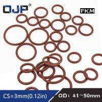 3PCS/lot Brown FKM Rubber O-ring Seal OD41/42/43/44/45/46/47/48/49/50x3mm O Ring Seal Gaskets Oil resistance Rings Washer