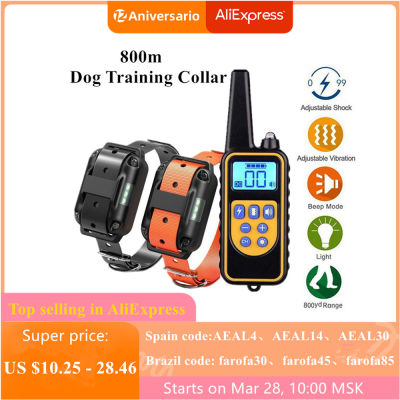 800m Electric Dog Training Collar Waterproof Remote Control Rechargeable training dog collar with Shock Vition Sound