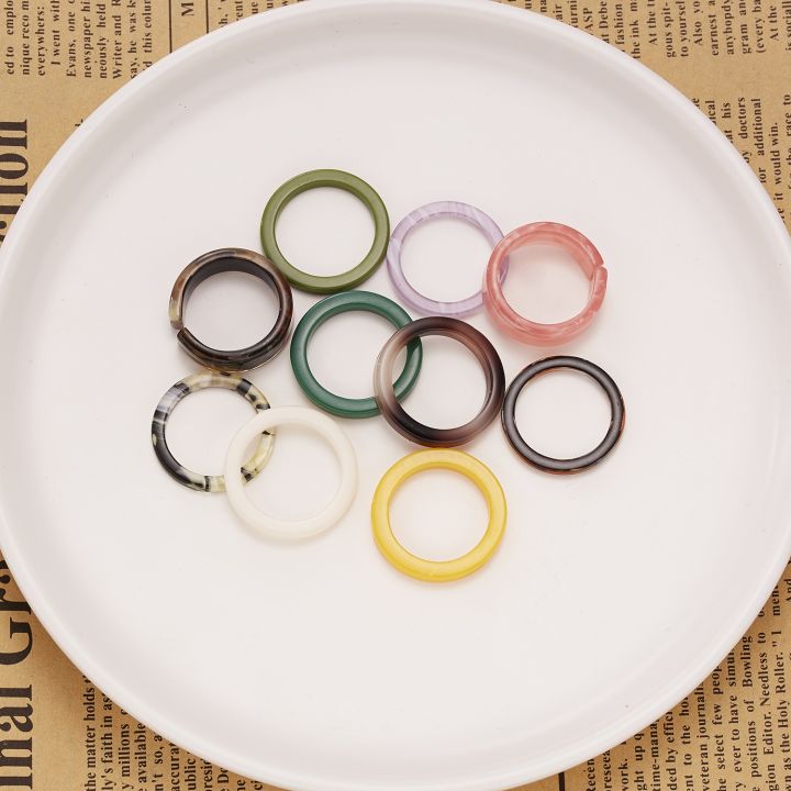 mm75-แฟชั่นเกาหลีเก๋-acetate-ร่วมแหวนชุดที่เรียบง่ายที่มีสีสันอะคริลิเรซิ่นแหวนบางสำหรับผู้หญิงอินเทรนด์เครื่องประดับพรรคของขวัญ