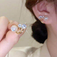 [Cutewomen2020]Trend Elegant Mermaid Pearl ต่างหูคริสตัลเกาหลีต่างหูแฟชั่นเครื่องประดับ Accessories