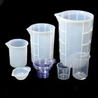 ✖¤ Crystal 100ML 750ML Silicone Measuring Cup With Scale For Resin Molds Reusable Epoxy Resin Mixing Cups DIY Silicone Pouring Cups