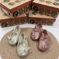 【ready stock】New 2022Melissaˉ middle-aged childrens bow-knot floral flat shoes Velcro sweet childrens shoes