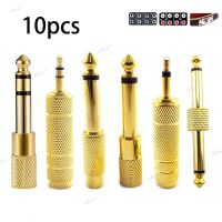 10pcs Audio Adapter 6.5mm Male to 3.5mm Female Jack Plug Headset Microphone Guitar Recording Mono Dual Channel Converter 17TH