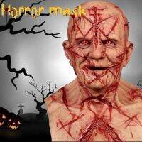 【HOT】ஐ Horror Adult Bald Bloodscar Masks Creepy The Evil Face Prom Costume Purpose