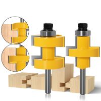 2PC 8MM Shank Milling Cutter ไม้แกะสลักร่องลิ้นขนาดใหญ่ประกอบข้อต่อ Router Bit Set 42mm Stock Wood Cutting Tools