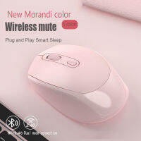 2.4G ใหม่ Morandi Color Wireless Bluetooth Dual Mode Mouse ปิดเสียงอินเทอร์เฟซ USB สำหรับสำนักงานแบบชาร์จไฟได้4 (คีย์) เมาส์สำหรับแล็ปท็อป Mouse