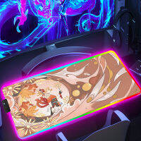 Genshin Impact Anime Gaming Keyboard Keycaps Mouse For Computer Accessories Cute Desk Mat Office Car Pad On The RBG Mausepad