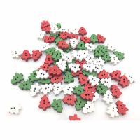 50 Pcs  2 Holes Christmas Tree Wooden Buttons   for Sewing  Scrapbooking Crafts  Random delivery 7NK241 Haberdashery