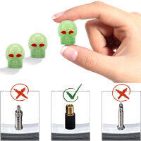 (พร้อมส่ง) 4pcs Skeleton Design Luminous Car Tire Valve Cap