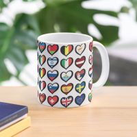 【CW】Eurovision Song Contest Flags Hearts Coffee Mug Creative Cups Mixer Mug Mug Coffee Cups For Coffee And Tea