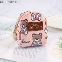 Kawaii Cartoon Bear Coin Purses Wallet for Women Korean Fashion Zipper PU Leather Coin Pouch Cute Small Bag Girl Mini Backpack