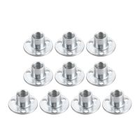 10pcs M8x22mm M10x25mm Brad Hole Tee Nut Wooden Furniture Carbon Steel Round Base Screw-In Tee Nut Furniture Accessory LED Strip Lighting