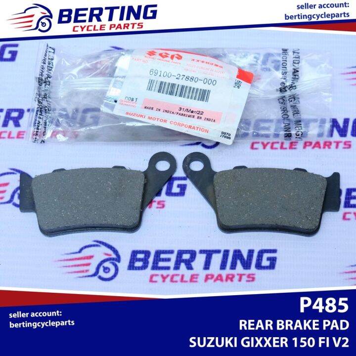 SGP REAR BRAKE PAD Suzuki Gixxer 150 FI 2020 V2 Genuine 6910027880000