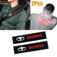 VEHICAR 2PCS Car Seat Belt Pad With Daewoo Logo knitting Car Seat Belt Cover Driver Shoulder Protector Vehicle Accessories Seat Covers