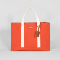 Archive Classic Hampton Tote II (Grapefruit/Canvas/Tan) กระเป๋าผ้าแคนวาสกันน้ำป้ายหนังวัวแท้