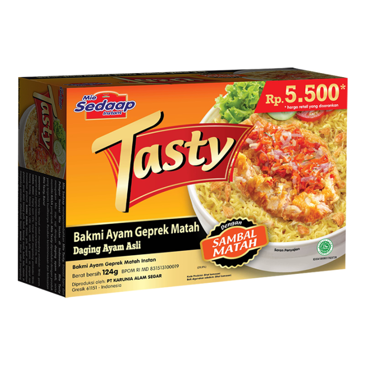 Sedaap Tasty Mie Instant Bakmi Ayam Geprek Matah 124 G Lazada Indonesia