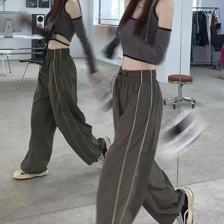 april-sunny-กางเกงลำลองผู้หญิง-กางเกงเอวยางยืด-กางเกงทรงหลวม-กางเกงแฟชั่นเกาหลี