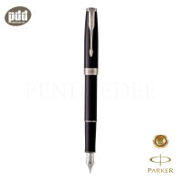 PARKER ปากกาป๊ากเกอร์ หมึกซึม ซอนเน็ต แบล็ค แล็ค ซีที ดำคลิปเงิน - PARKER Sonnet Fountain Pen Black Lacquer CT