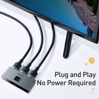 (ร้อน) Baseus HDMI เข้ากันได้ S Plitter สวิทช์4KHD สำหรับ Xiaomi Mi กล่องสองทิศทาง1x 2x1อะแดปเตอร์สำหรับ PS543 2 In 1 Out 4พัน HD Switcher