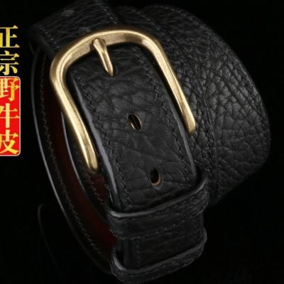 Luxury pipi with male bison cowhide leather pure copper needle agio layer young man jeans belt restoring ancient ways --npd230704□