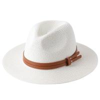 New Natural Panama Soft Shaped Straw Hat Summer Women/Men Wide Brim Beach Sun Cap UV Protection Fedora Hat