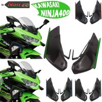 น้ำอัดลม♚สปอยเลอร์ด้านข้างสำหรับ KAWASAKI NINJA400 19-23 2020 2021 2022 2023 400แบบแอโรไดนามิกอุปกร์เสริมกระจกมองข้างนินจา