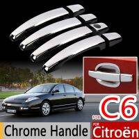 For Citroen C6 2005-2012 Chrome Handle Covers Trim Set Of 4Pcs Car Essories Stickers Car Styling 2006 2008 2009 2010 2011