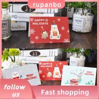 RUPANBO039392692 24 Pcs/lot สติ๊กเกอร์ซองจดหมาย ข้อความอวยพร ซานตาคลอส ของขวัญ คริสต์มาสปาร์ตี้แขวน ต้นคริสต์มาส การ์ดอวยพรคริสต์มาส โปสการ์ด