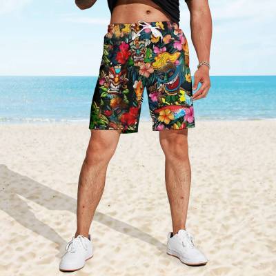 Coconut Tree Beach Shorts Boys Swimwear Shorts Breathable Surfing Board Shorts Quick Dry Swimming Trunks Camo Briefs Boy