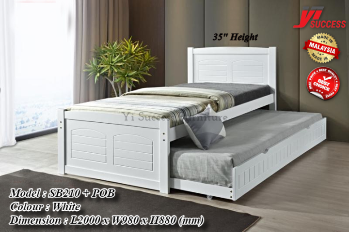 Yi Success Jeana Wooden Single Bed Frame / Solid Wood Single Bed ...