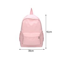 Teen School Bag for Girls Backpack Solid Color Women Bookbags Middle Student Schoolbag Large Black Cute Flowers Nylon Bagpack