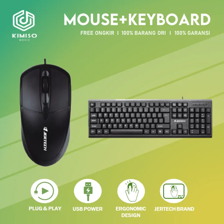 1 Set Paket Keyboard Dan Mouse Combo Jertech Km 160 Kms Lazada Indonesia 8459