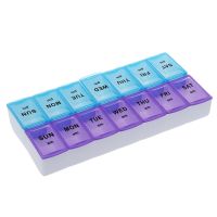 2X Seven Day AM &amp; PM Pill and Tablet Storage Box with 14 Compartments