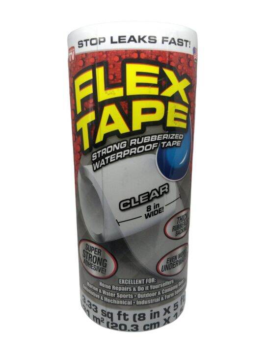 Flex Tape Strong Rubberized Waterproof Tape Clear 8